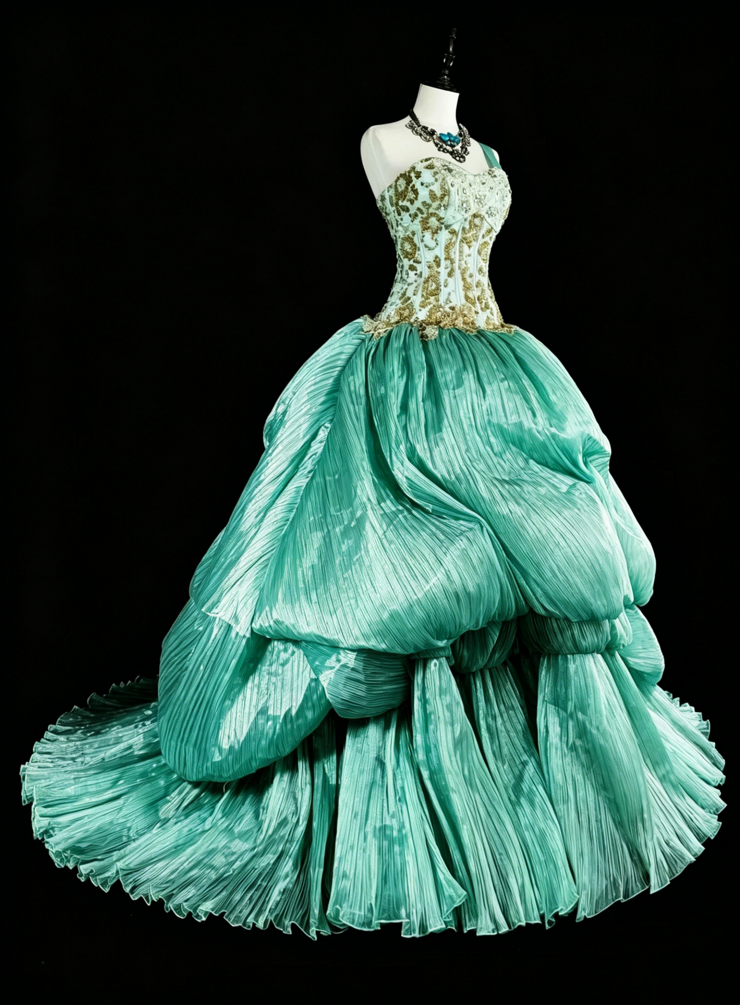 Robes de bal modestes Robe de soirée Mon Épaule Verte Longueur au sol Tenues de soirée formelles N3518