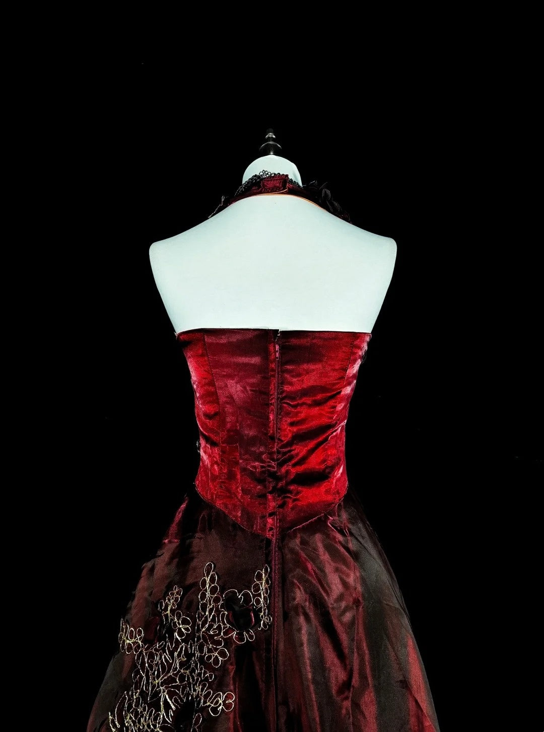 Vintage A-Linien-Abendkleid aus burgunderrotem Satin im Stil der 80er Jahre, formelles Geburtstagskleid, langes Ballkleid N1758