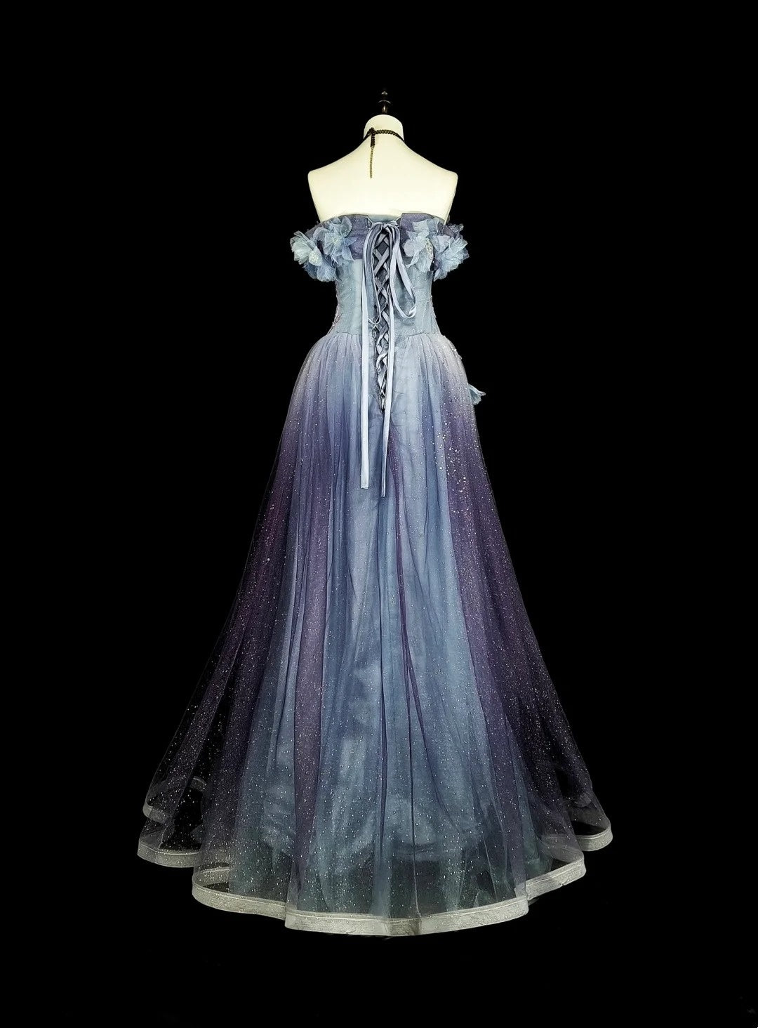 Vintage Prom Dresses A line Off The Shoulder Lilac With 3D Appliques 2000s Long Party Dress N2381