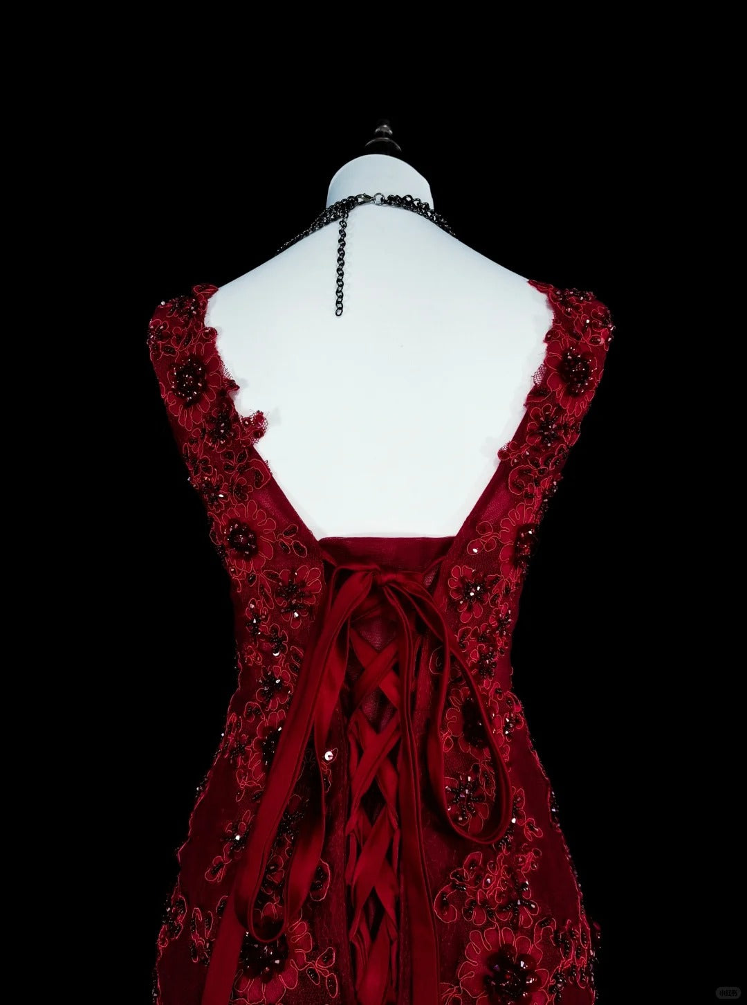 Robes de bal vintage esthétique Années 60 Rétro Col en V Sirène Bourgogne Longue Robe de soirée N2146
