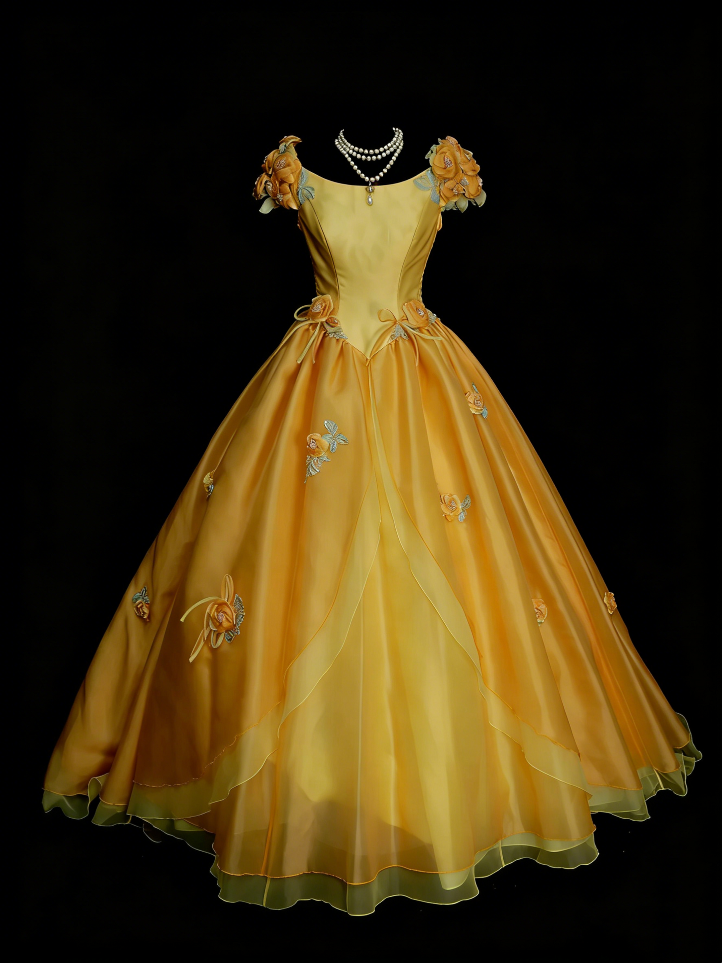 Robe de bal jaune mignonne pour Sweet 16, robe de quinceañera avec fleurs 3D, longue, taille 15, Vestidos De Fiesta N1313