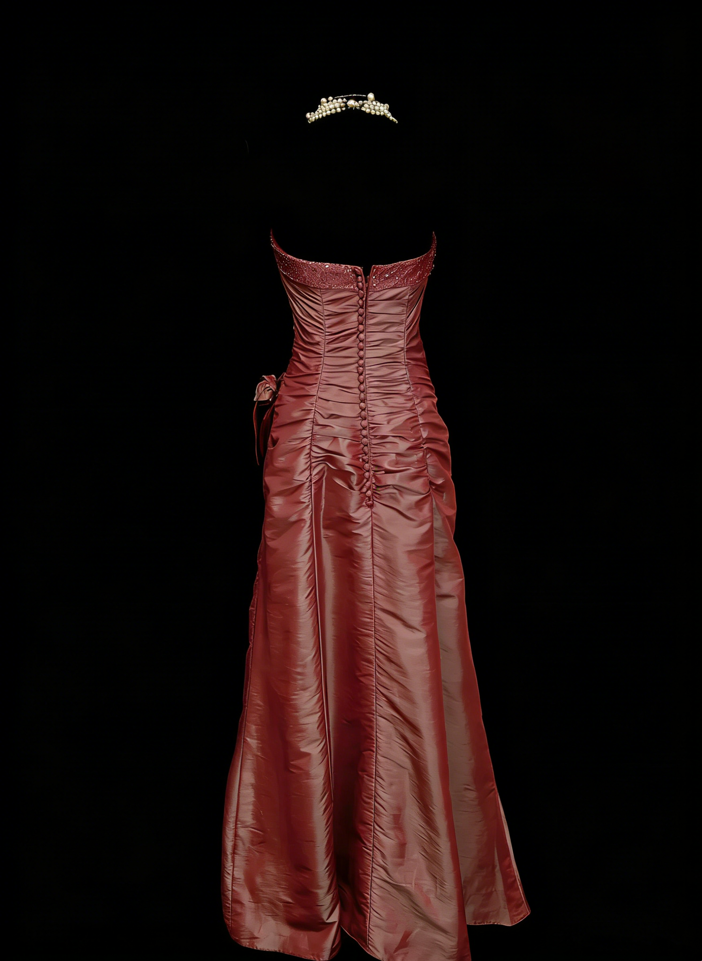 Vintage Mermaid Strapless Pink Sleeveless Summer Formal For Women Girls Teens Prom Dresses N2237