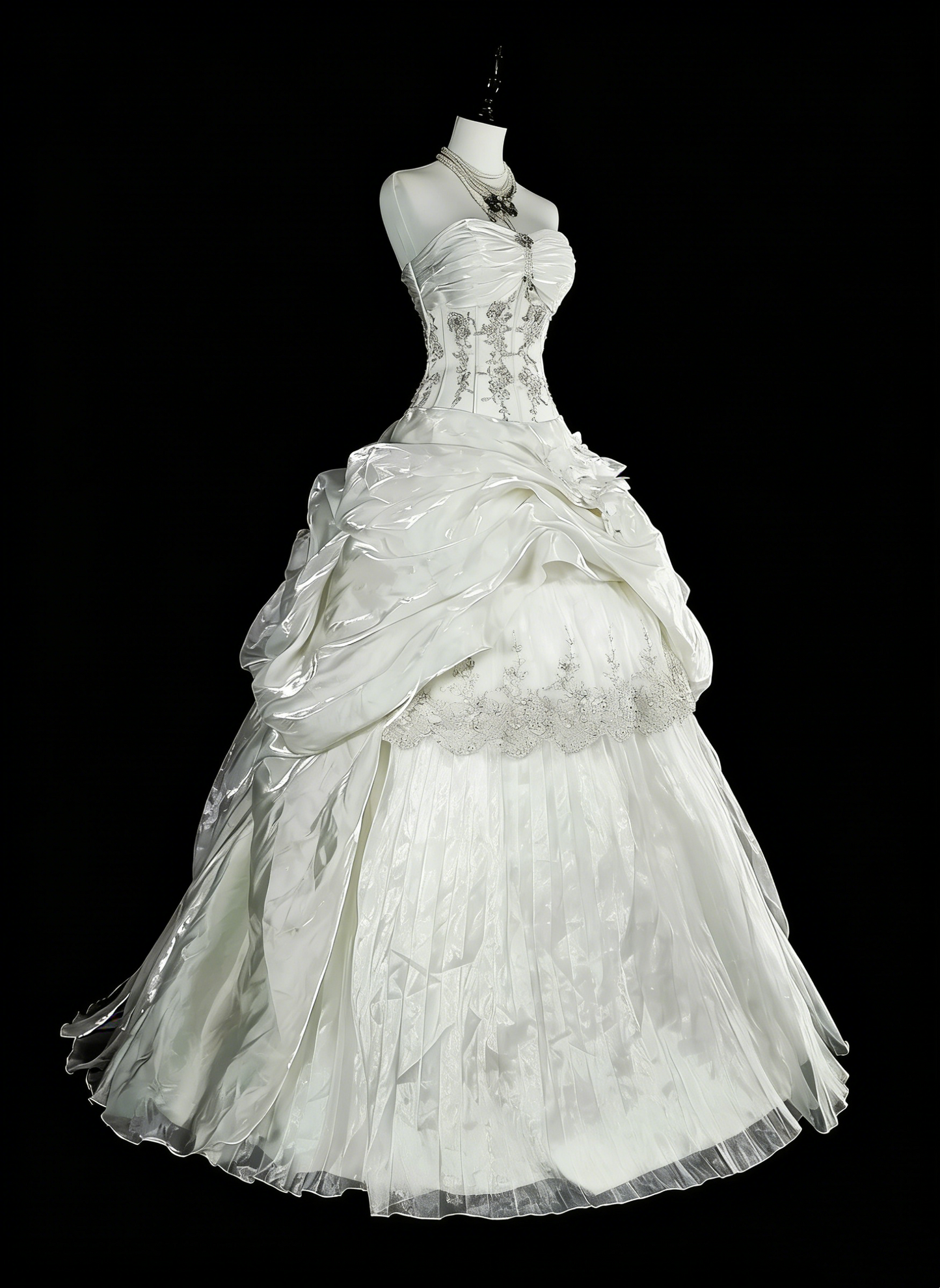 Robes de mariée romantiques Robe de bal bustier cœur ivoire avec cristaux perlés Longue robe de mariée N3412