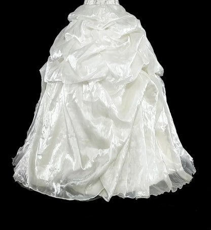 Robes de mariée romantiques Robe de bal bustier cœur ivoire avec cristaux perlés Longue robe de mariée N3412