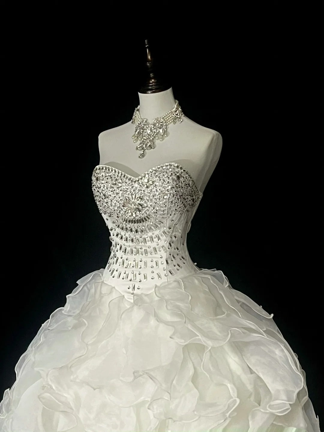Vintage 80s Wedding Dresses Ball Gown Sweetheart White Tulle Long Brides Dress Fitted Bridal Gown N1467