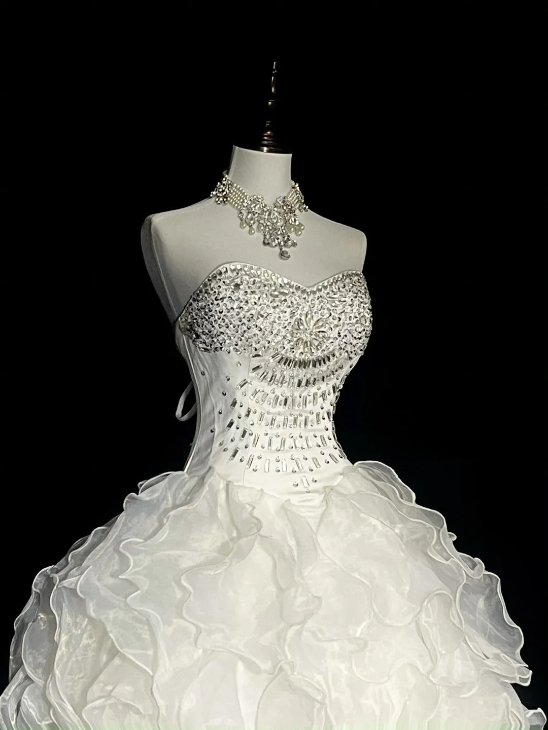 Vintage 80s Wedding Dresses Ball Gown Sweetheart White Tulle Long Brides Dress Fitted Bridal Gown N1467