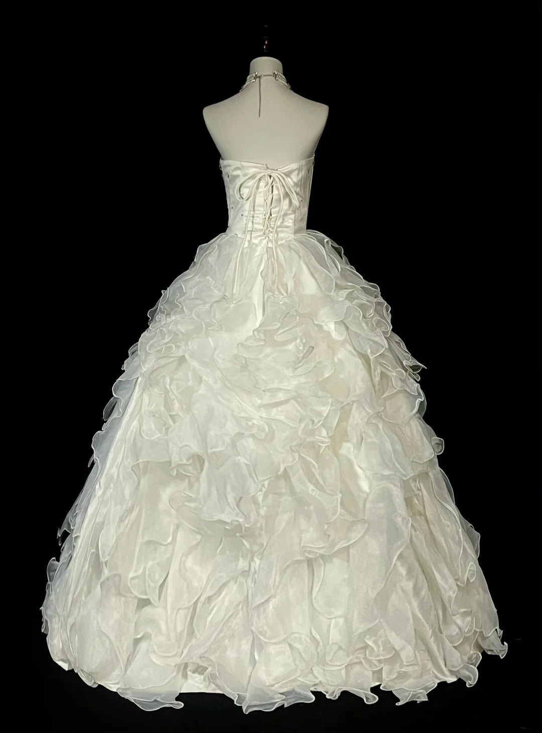 Vintage 80s Wedding Dresses Ball Gown Sweetheart White Tulle Long Brides Dress Fitted Bridal Gown N1467