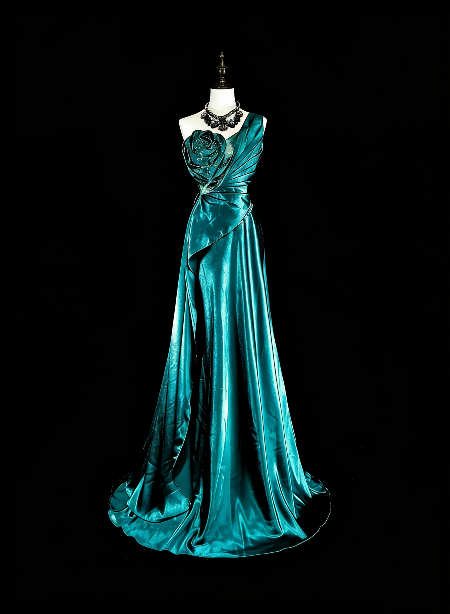 Robes de bal vintage, esthétique rétro années 1950, élégantes, coupe trapèze, vert foncé, longues, inspiration robes de soirée N1992
