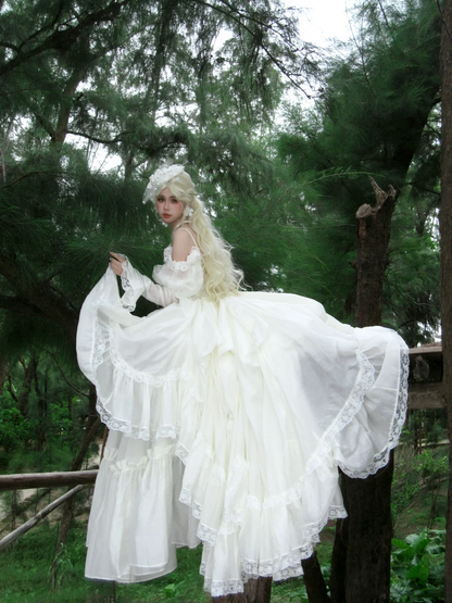Robe de mariée princesse, robe de bal épaules dénudées en dentelle et tulle blanc, robe de mariée longue et cintrée AB2407