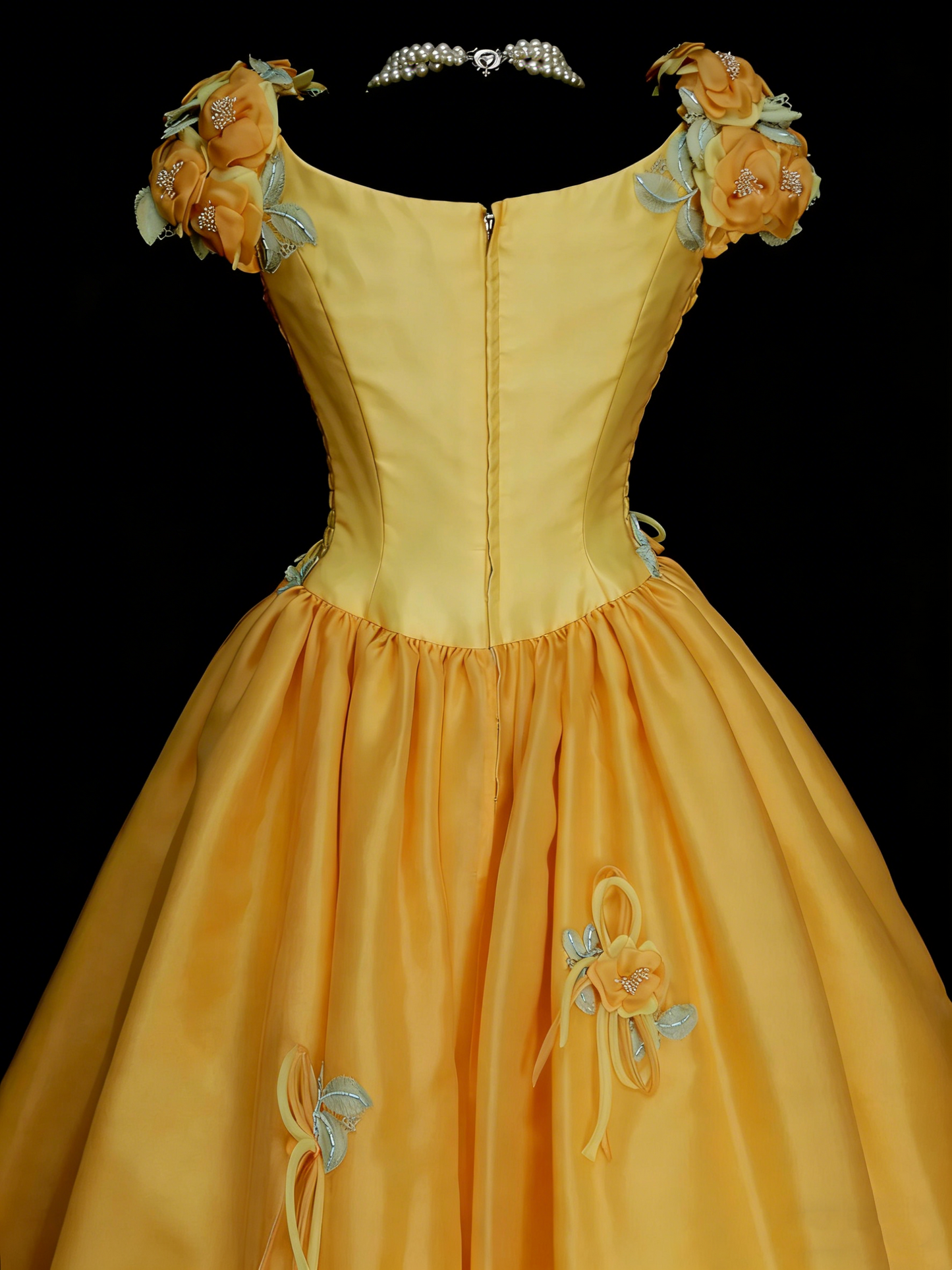 Robe de bal jaune mignonne pour Sweet 16, robe de quinceañera avec fleurs 3D, longue, taille 15, Vestidos De Fiesta N1313