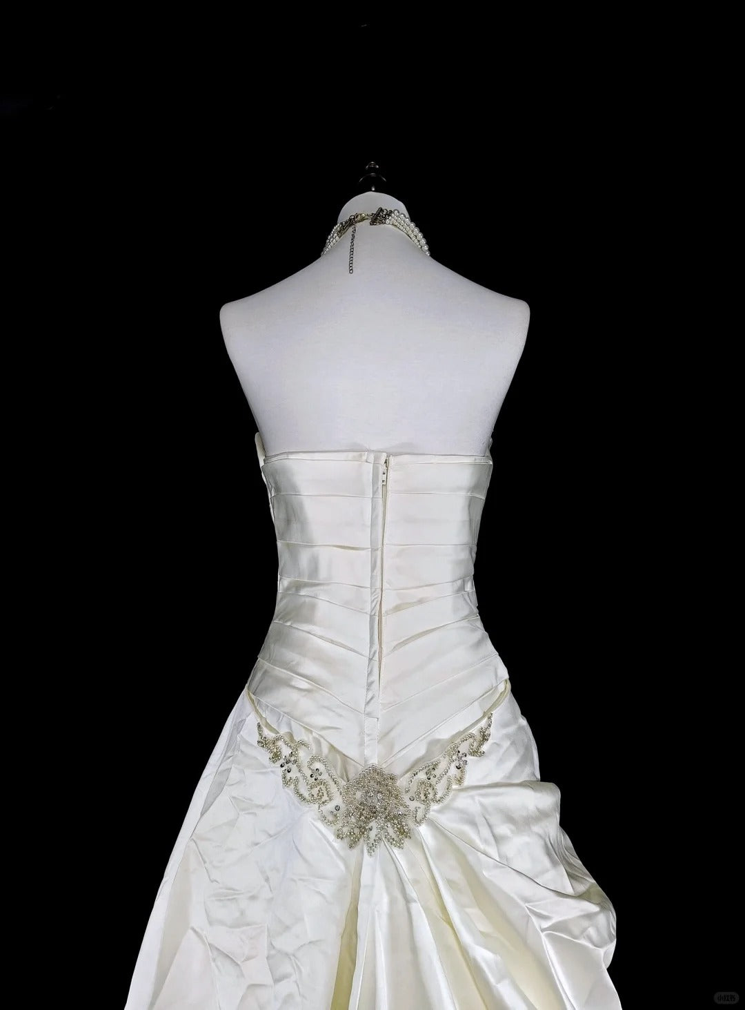Einzigartige Hochzeitskleider Meerjungfrau Trägerlos Elfenbein mit Perlen und Kristallen Lange Brautkleid N3419