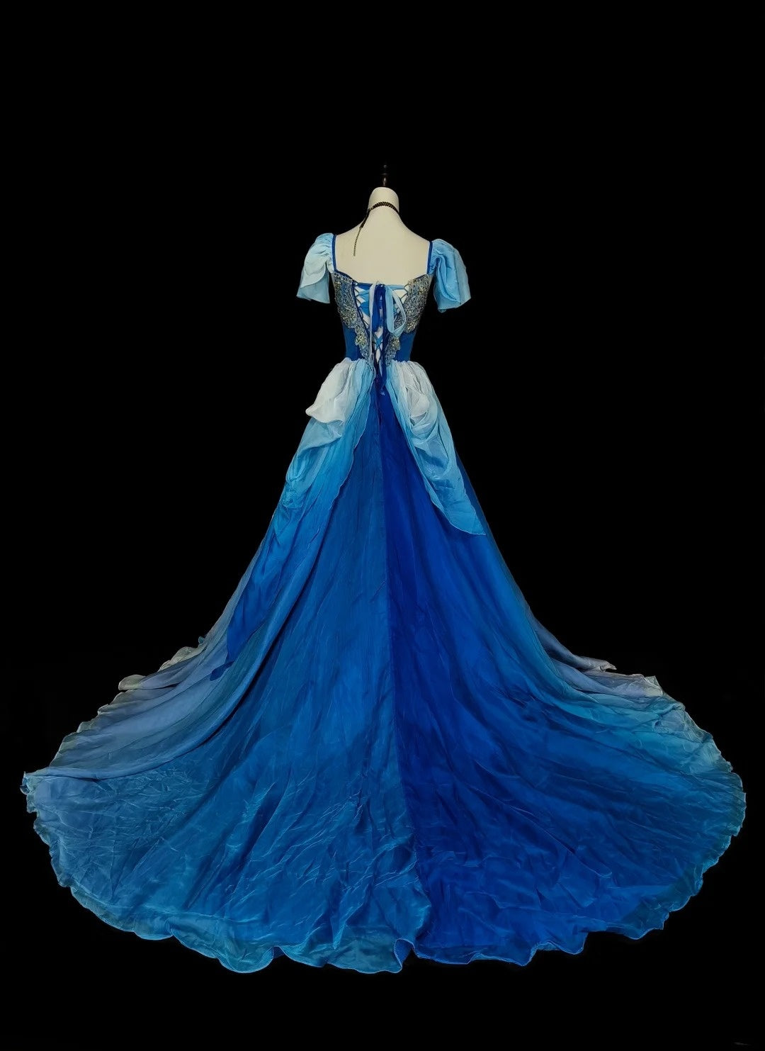 Robe de bal vintage bleu roi à décolleté cœur ornée de perles, sans manches, style années 80, robe de soirée longue et élégante N1475