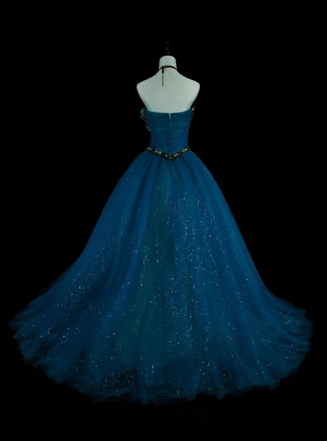 Robe de bal vintage bustier en tulle bleu, robe de quinceañera longue, taille 15, Vestidos De Fiesta N1478