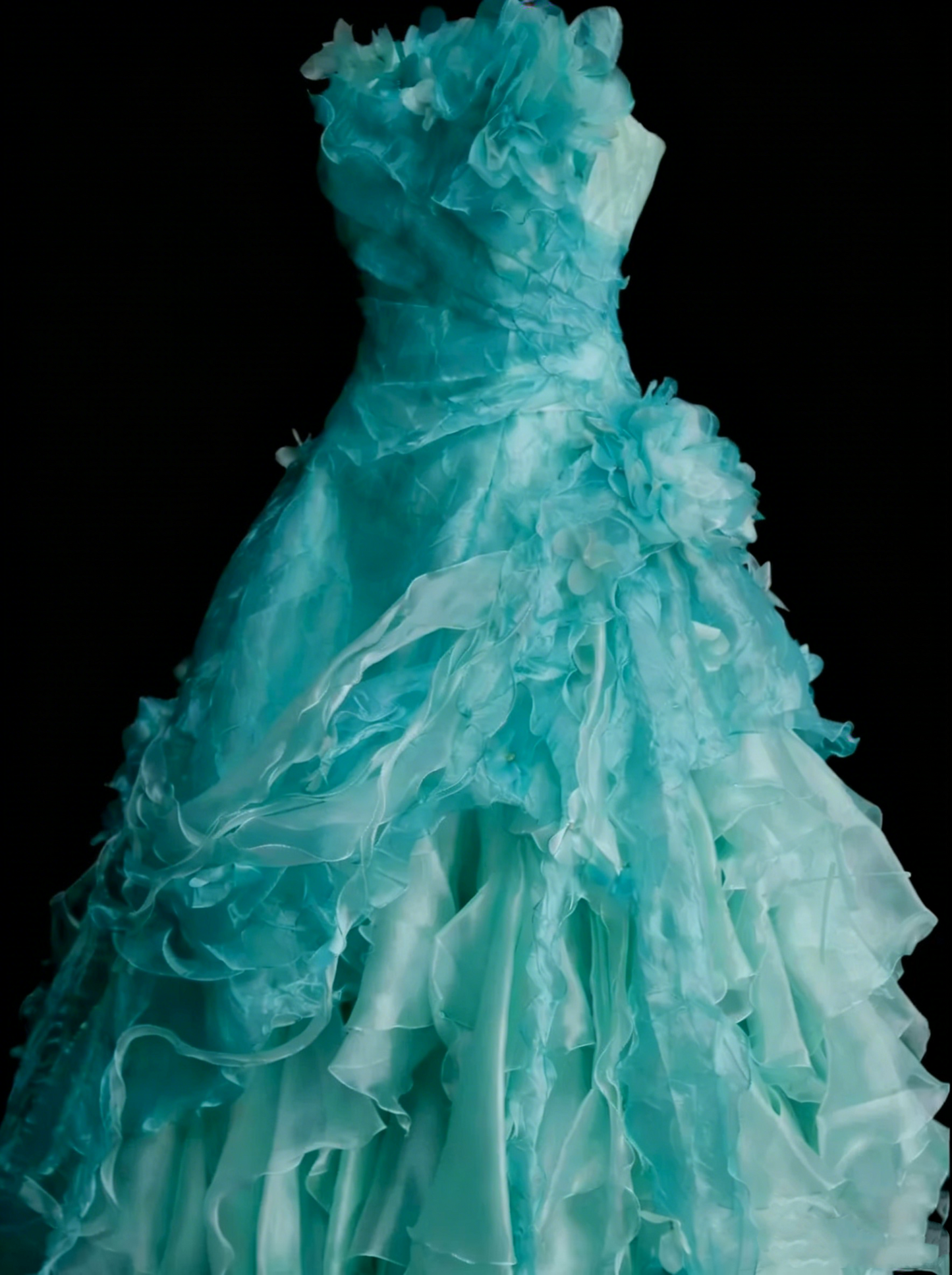 Vintage Ball Gown Strapless Blue Tiered With Layers Sweet 16 Dresses Quinceanera Dress Long 15 Vestidos De Fiesta N1448