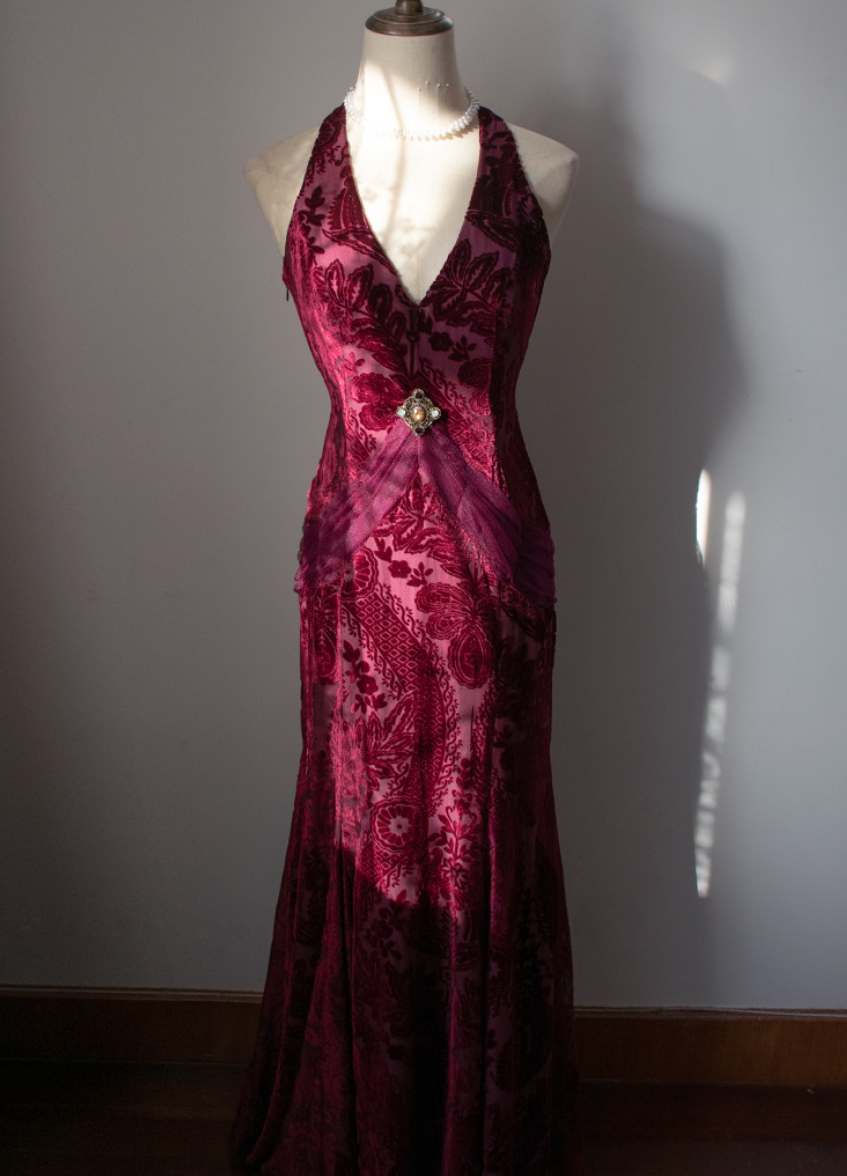 Robe de bal sirène vintage années 50, col en V, velours blanc et dentelle, inspiration robe de soirée longue rétro, tenue pour un 20e anniversaire AB2343