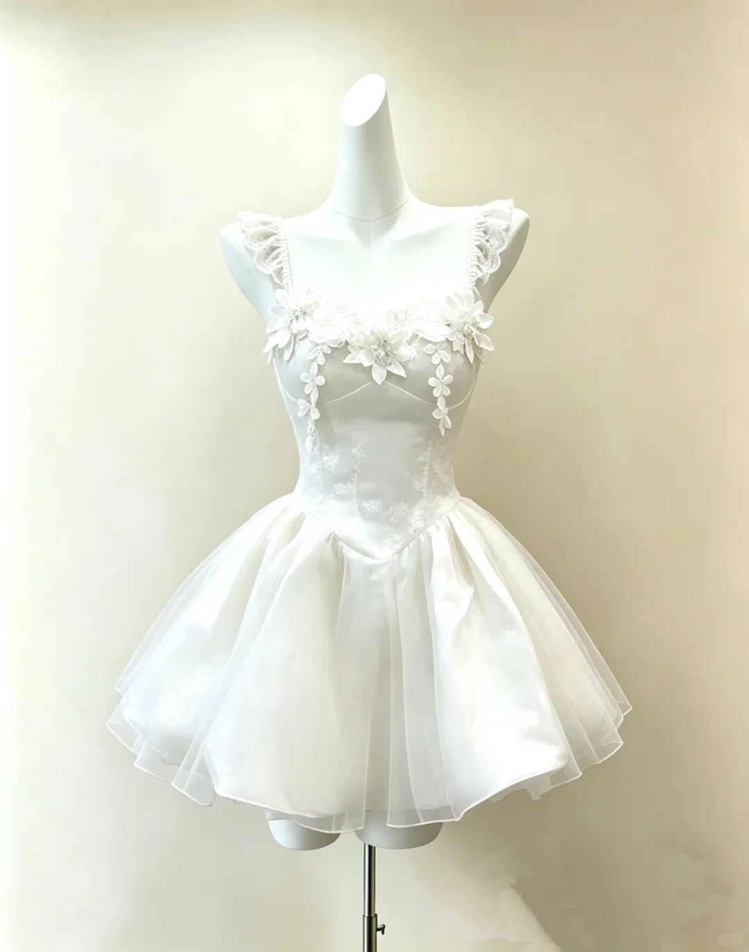 Elegant Ball Gown Square Neck White Mini Short Cocktail Dress Homecoming Dresses Ideas Hoco Outfits RB4838