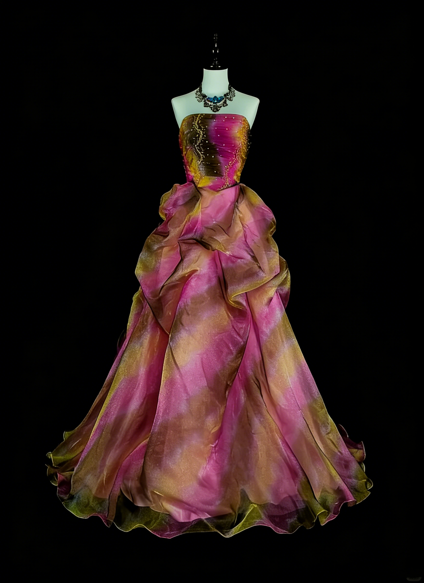 Robe de bal ravissante sans bretelles en tulle, robe de soirée longue et élégante N1419