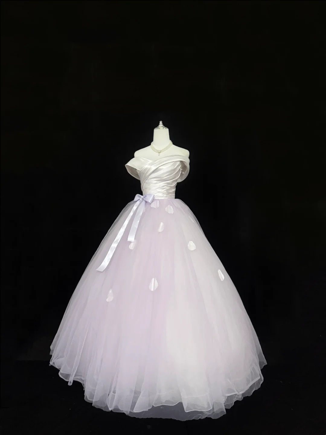 Sweet 15 Quinceanera Dress Ball Gown Off Shoulder Lilac With Sleeves Long 15th Birthday Gown RC0308