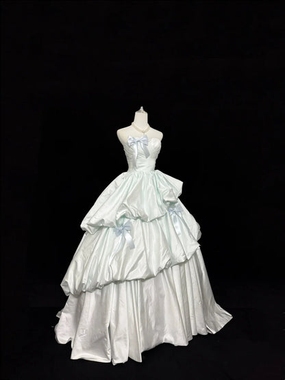 Sweet 16 Dresses Long Ball Gown Sweet Sixteen Long Birthday Dress Strapless Light Sky Blue Formal Gown RC0282