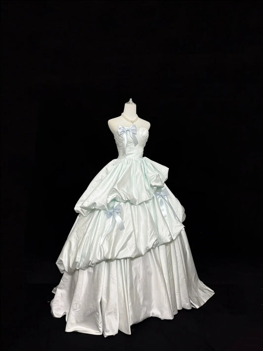 Sweet 16 Dresses Long Ball Gown Sweet Sixteen Long Birthday Dress Strapless Light Sky Blue Formal Gown RC0282