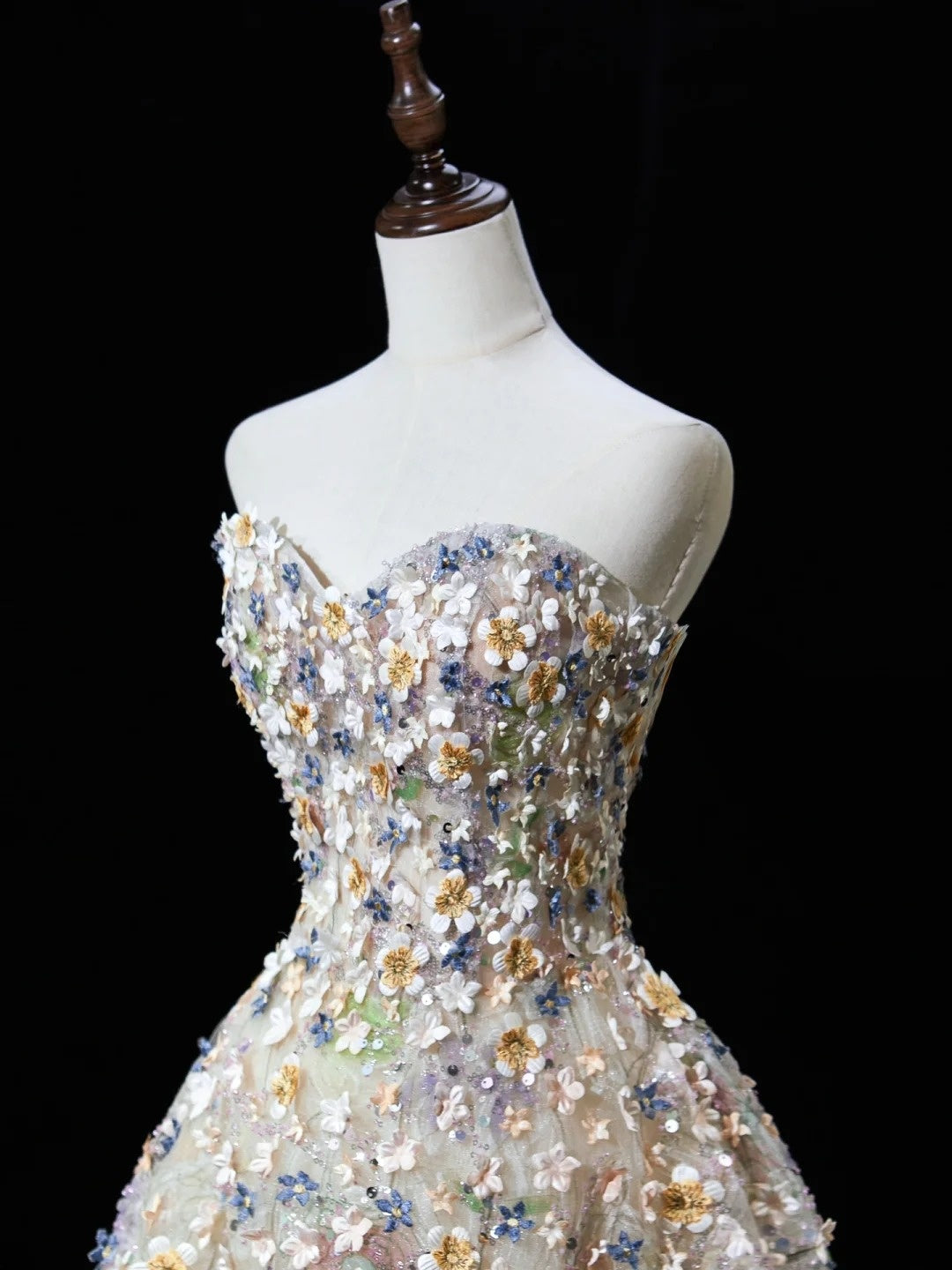 Magnifique robe de bal bustier cœur en tulle fleuri, longue robe de soirée, inspiration tenue de soirée N228