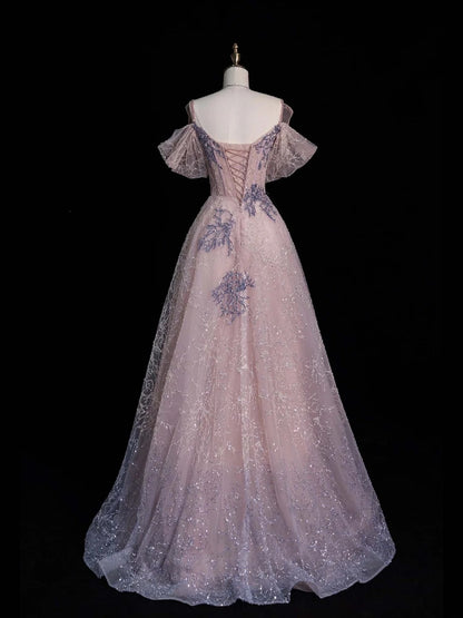 Robe de bal longue à sequins roses, coupe trapèze, décolleté cœur, idéale pour les jeunes filles de 16 ans (N1175)