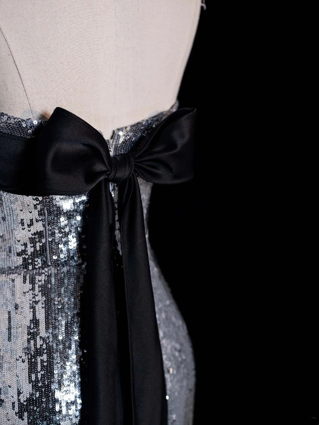 Robe de bal longue sans manches à paillettes grises, style sirène, bustier, pour femmes et jeunes filles, N666