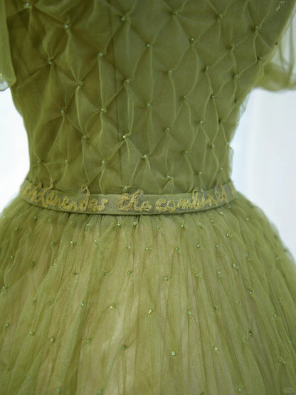 Robe de bal élégante verte, col carré, tulle, longue robe de soirée, robes de bal pour 18ème anniversaire N2853