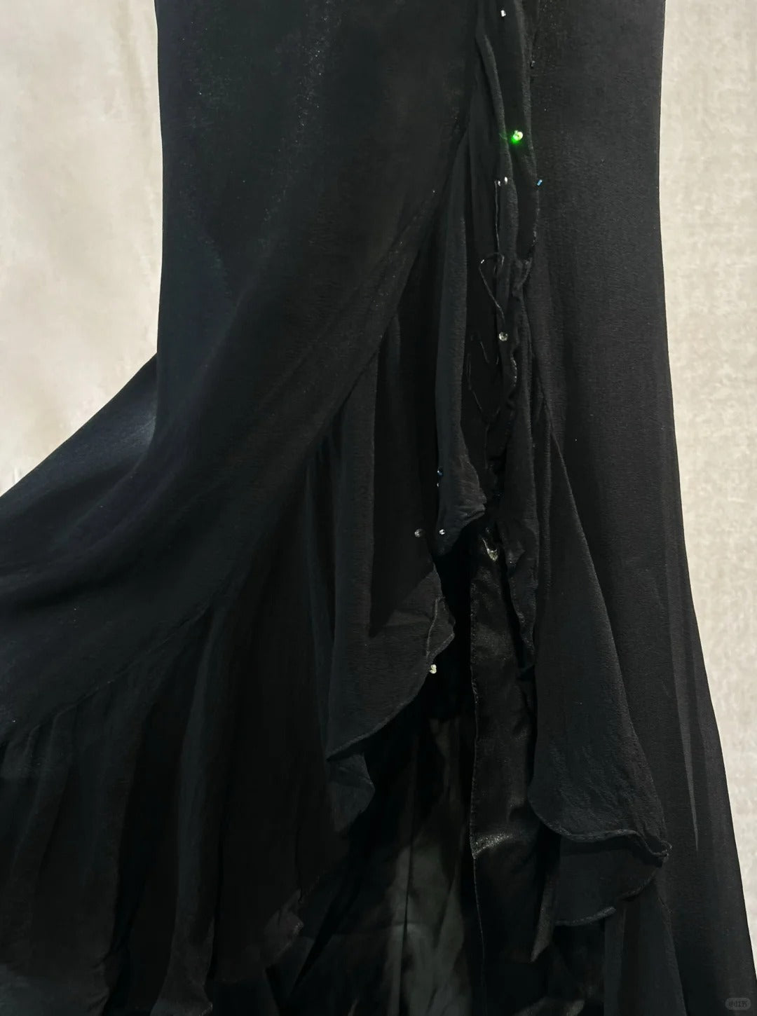 Robes de bal modestes sirène licou en mousseline avec perles pour soirée formelle N3858