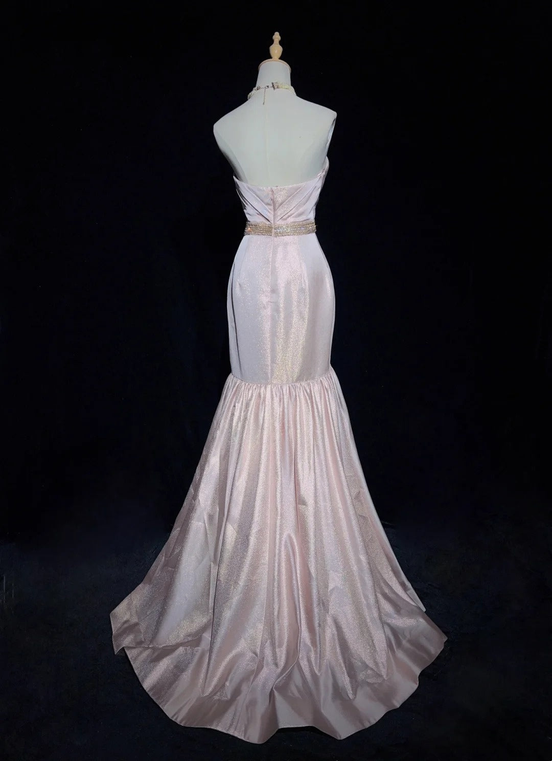 Wunderschöne Abiballkleider Meerjungfrau Sweetheart Rosa mit Rüschen Langen Abendkleidern N3346