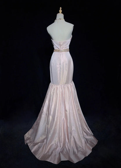 Wunderschöne Abiballkleider Meerjungfrau Sweetheart Rosa mit Rüschen Langen Abendkleidern N3346