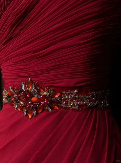 Süßes Etui-Kleid, herzförmiger Ausschnitt, Rot, Chiffon, kurz, Mini, 18. Geburtstagskleid, Heimkehrkleider N3681
