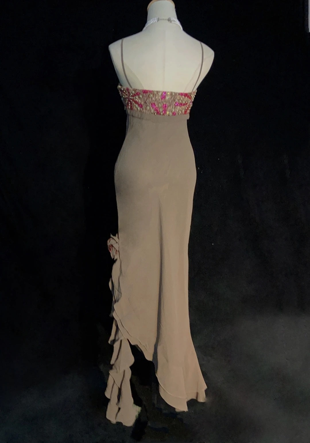 Vintage Abschlussballkleider 90er Meerjungfrau Spaghettiträger Chiffon Lang Semi-Formelle Abendkleider N3655