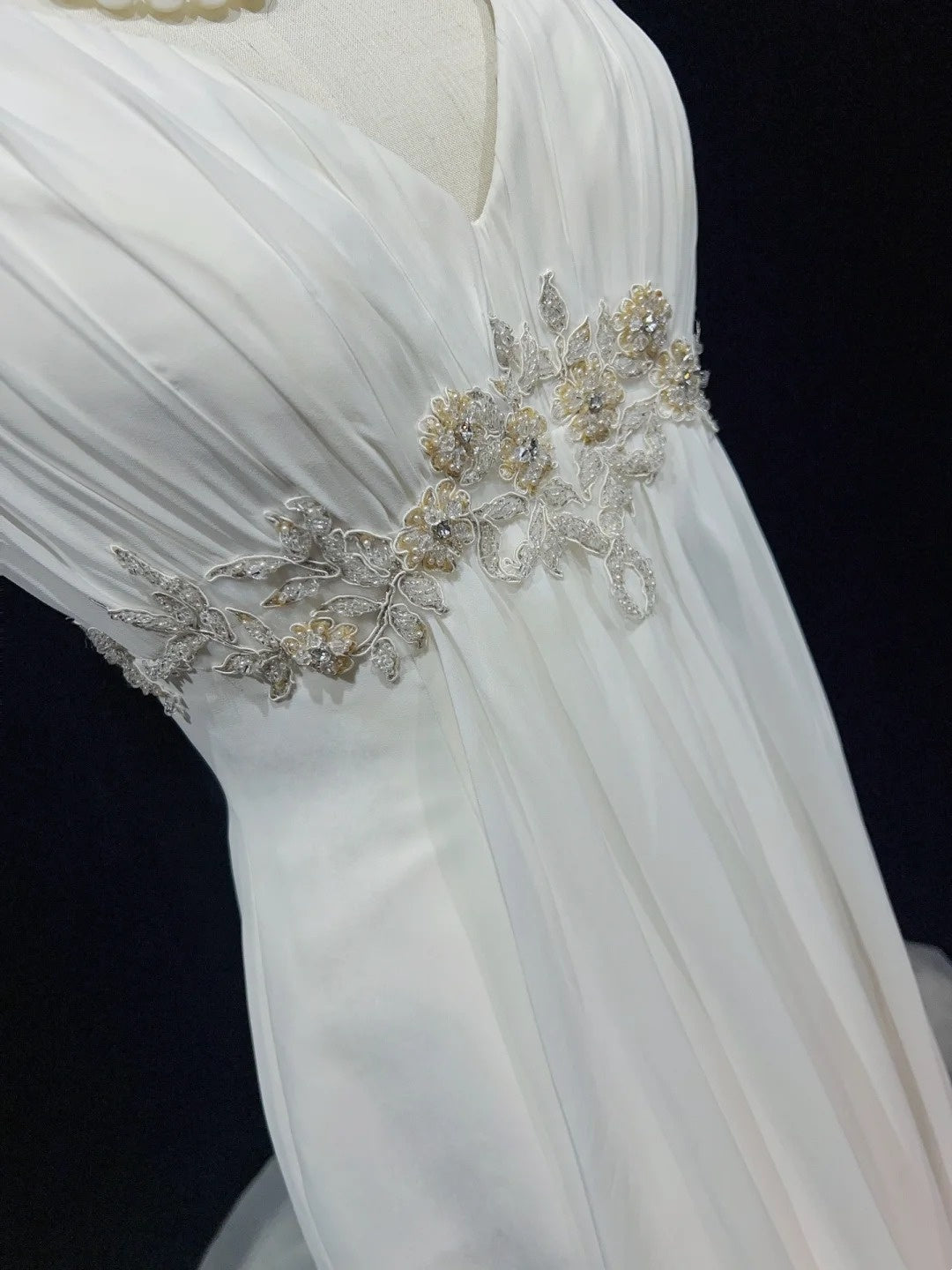 Unique Wedding Dresses A line V Neck White Chiffon Beach Summer Boho Long Bridal Gown N3298