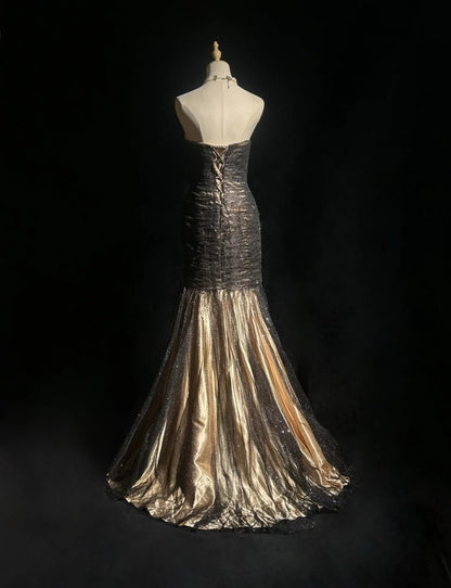 Bezaubernde Ballkleider Meerjungfrau Sweetheart Tüll Black Tie Kleid mit perlenbesetzten langen formellen Abend-Outfits N3701
