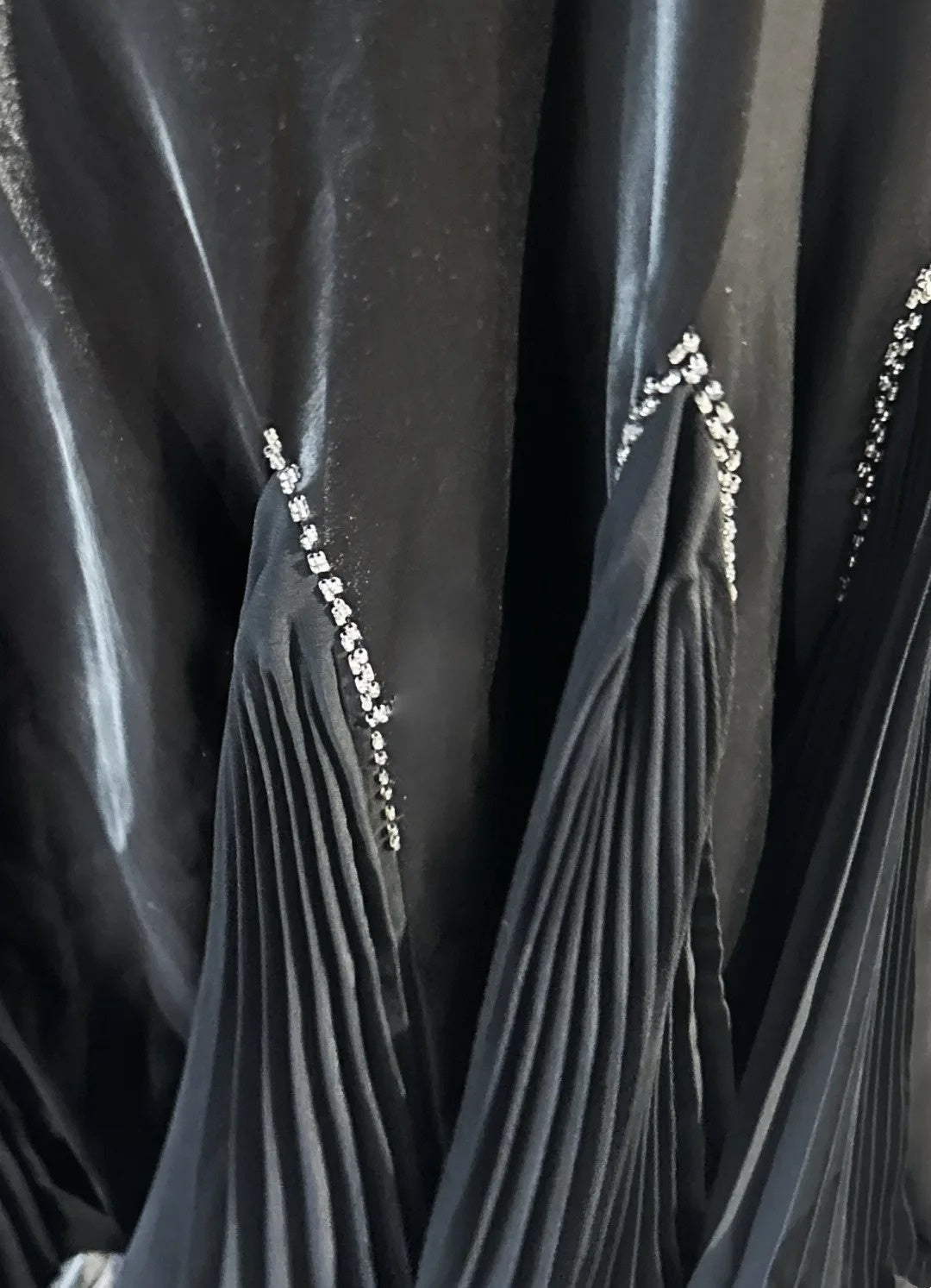 Vintage Prom Dresses Mermaid Spaghetti Strap Black Satin 90s With Ruffles Beading Long Formal Party Dress N2510