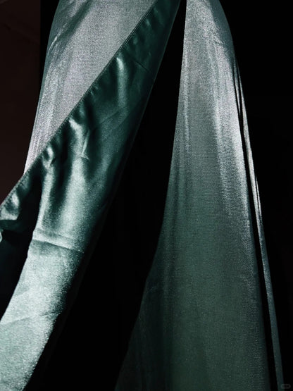 Robes de bal modestes trapèze à bretelles spaghetti vert foncé sans manches longues tenues de soirée formelles N3622