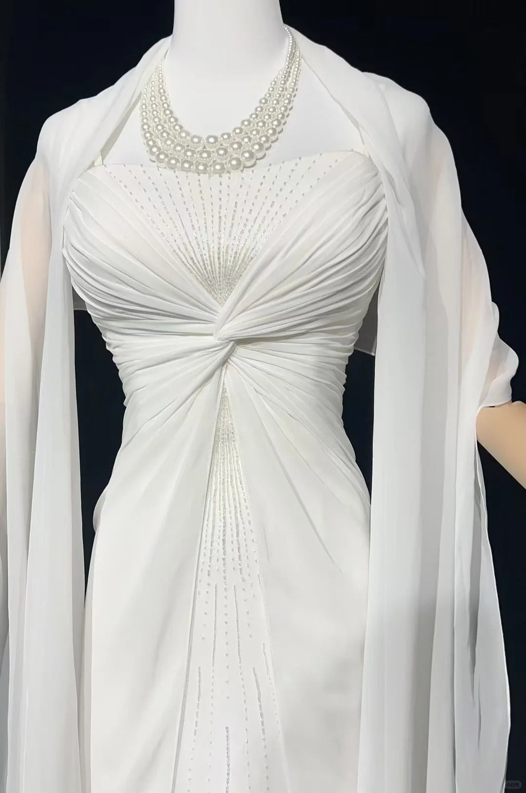 Simple Wedding Dresses A Line Spaghetti Strap Chiffon White Pleated Summer Beach Long Wedding Gown N3831