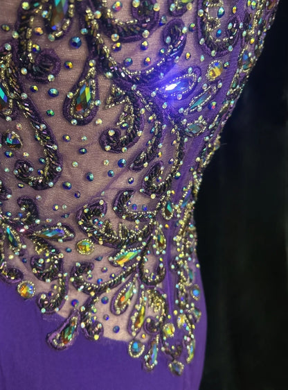 Jolies robes de bal courtes en satin violet avec encolure en cœur, robes de rentrée Hoco N2596