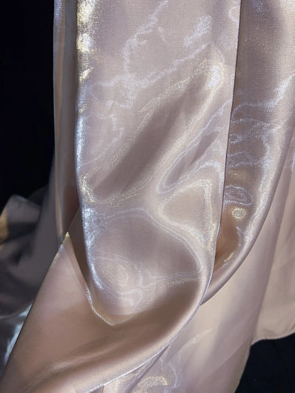 Robes de Bal Vintage, Inspiration Sirène, Épaules Dénudées, Satin Rose Années 80 avec Dentelle, Robes de Soirée N3374
