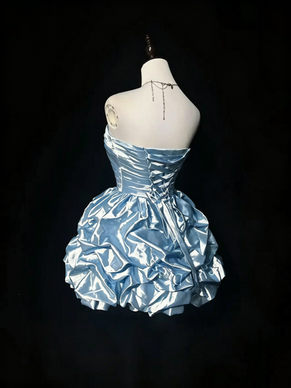 Jolie robe de bal bustier bleu ciel clair pour le 16e anniversaire, robes de bal de rentrée N3807