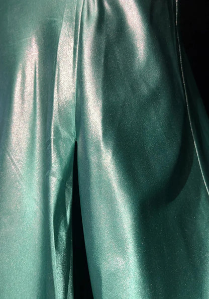 Vintage Prom Dresses Mermaid Halter Backless Green Beaded 90s Long Formal Evening Gown N2648