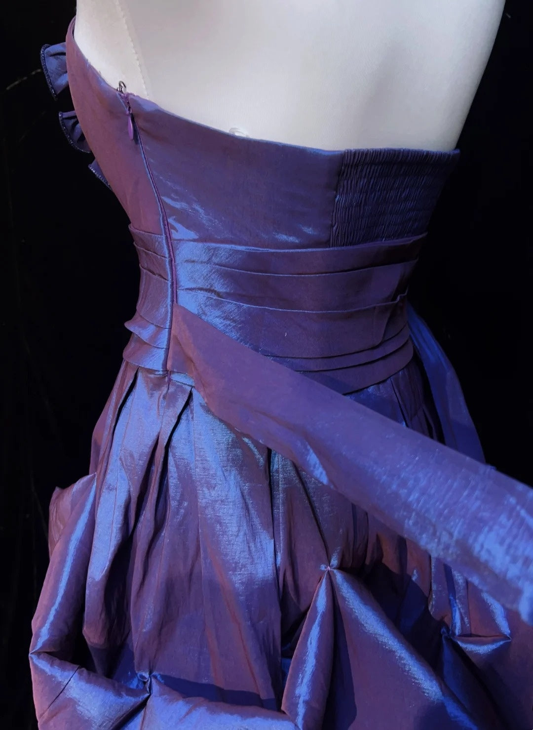 Vintage Ball Gown Strapless Purple Taffeta Short Party Dress Cocktail Gown Homecoming Dresses N3891