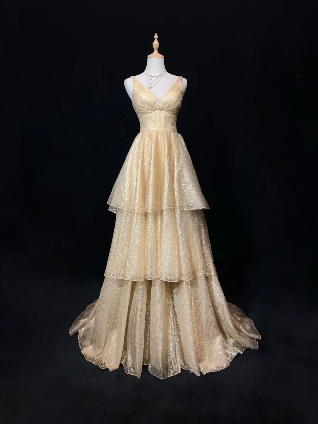 Robes de bal vintage esthétiques, robes de soirée rétro des années 80, robes de soirée longues à sequins couleur champagne, tenues de soirée N2326