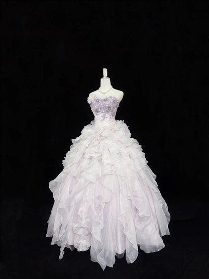 Sweet 16 Dresses Long Ball Gown Sweet Sixteen Long Birthday Dress Sweetheart Light Lilac Formal Gown RC0312