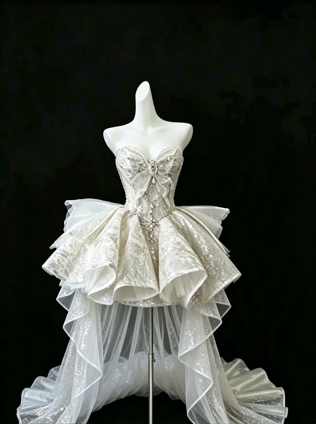 Cute Ball Gown Sweetheart Sleeveless Short Sequin Garden White Wedding Dresses RB3308