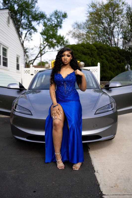 Sexy Meerjungfrau Sweetheart Royalblau Mit Applikationen Ballkleider Für Teenager Formelles Kleid Party-Outfits RB3017
