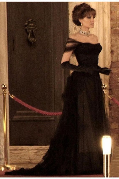 Vintage Ball Gown Black Birthday Party Dresses Off The Shoulder Prom Dress Party Gowns N1856