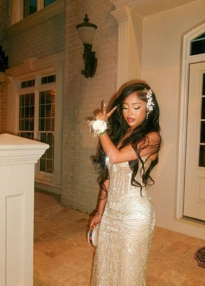 Sexy Mermaid Sweetheart Sequin Black Women Prom Dresses With Beads Bodice Party Dress Evening Dresses AB1071
