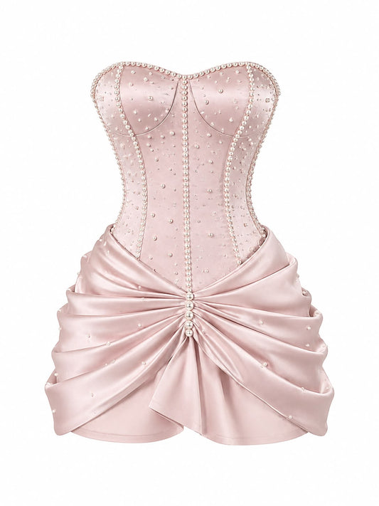 Modest Hoco Dress Homecoming Dresses Sheath Sweetheart Pink Satin 16th Birthday Party Outfits RB6394